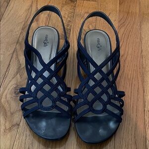 East 5th Navy Crisscross Sandals